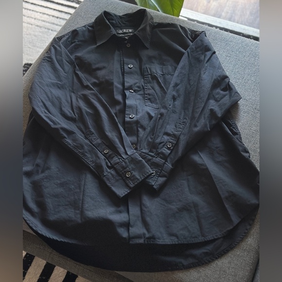 J. Crew Black Étienne oversized shirt in lightweight oxford - Picture 4 of 12